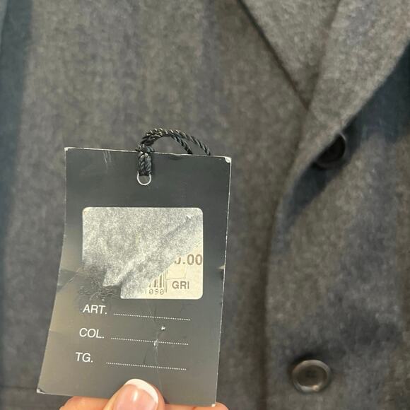 NEW Kiton Cashmere Chincilla 3 Button Overcoat Charcoal Gray Size XL JL - Picture 12 of 12